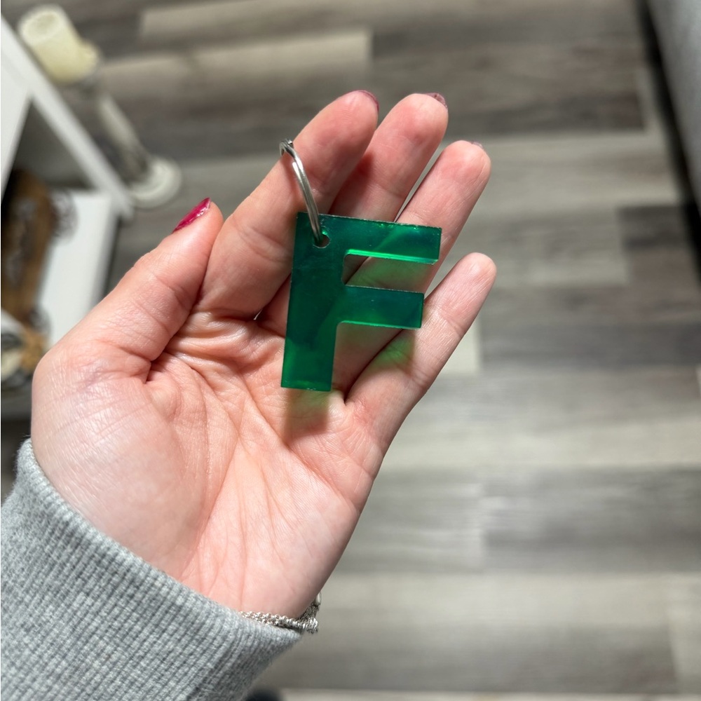 Green Letter F Keychain